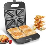 Aigostar 30ZGC Dylan - Sandwich Maker - Tosti Apparaat - Pfas Vrij - Sandwich Grill - Tosti apparaat met antiaanbaklaag & indicatielampje - 1400W - Zwart
