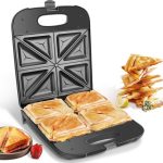 Aigostar 30ZGC Dylan - Sandwich Maker - Tosti Apparaat - Pfas Vrij - Sandwich Grill - Tosti apparaat met antiaanbaklaag & indicatielampje - 1400W - Zwart