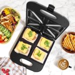 Aigostar 30ZGC Dylan - Sandwich Maker - Tosti Apparaat - Pfas Vrij - Sandwich Grill - Tosti apparaat met antiaanbaklaag & indicatielampje - 1400W - Zwart - Afbeelding 6