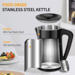 Aigostar Alva - Waterkoker - Met Temperatuurregeling - Warmhoudfunctie - Dubbelwandig - Cool-touch - 1,7L - 2200W - Zwart - Image 3