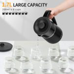 Aigostar Alva - Waterkoker - Met Temperatuurregeling - Warmhoudfunctie - Dubbelwandig - Cool-touch - 1,7L - 2200W - Zwart - Image 4