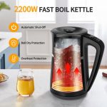 Aigostar Alva - Waterkoker - Met Temperatuurregeling - Warmhoudfunctie - Dubbelwandig - Cool-touch - 1,7L - 2200W - Zwart - Image 5