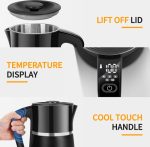 Aigostar Alva - Waterkoker - Met Temperatuurregeling - Warmhoudfunctie - Dubbelwandig - Cool-touch - 1,7L - 2200W - Zwart - Image 6