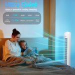 Aigostar Duke 33QRV - Ventilator Staand - Torenventilator- Oscillerende kolomventilator - 45W - Wit