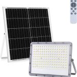 LED Floodlight op Zonne-energie - LED Schijnwerper - LED Solar Tuinverlichting Wandlamp - Afstandsbediening - Waterdicht IP65 - 200W - Helder/Koud Wit 6500K