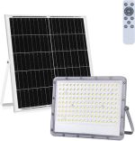 LED Floodlight op Zonne-energie - LED Schijnwerper - LED Solar Tuinverlichting Wandlamp - Afstandsbediening - Waterdicht IP65 - 200W - Helder/Koud Wit 6500K